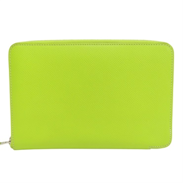 蘋果綠 EPSOM牛皮 Azap Combine拉鏈長夾 口O刻【HERMES 愛馬仕】