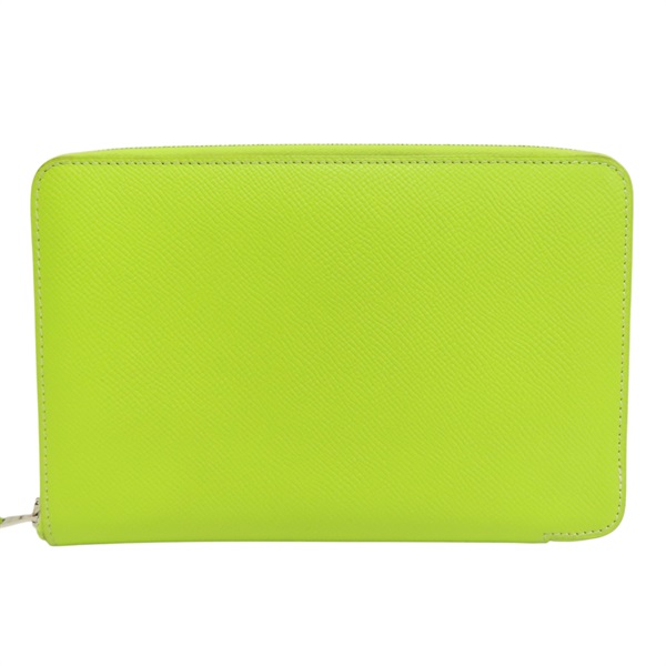 蘋果綠 EPSOM牛皮 Azap Combine拉鏈長夾 口O刻【HERMES 愛馬仕】