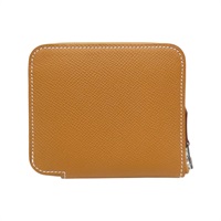 金棕色 Epsom牛皮 Silk'In 短夾 K刻 銀釦【HERMES 愛馬仕】 H087100CK