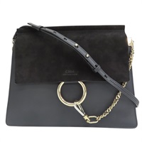 黑色 牛皮 Faye Medium 肩背包【Chloe 克羅伊】 3S1126