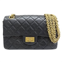 黑色 菱格紋 牛皮 2.55 鏈帶 肩背包【CHANEL 香奈兒】 AS0874