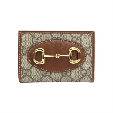 棕色帆布 馬銜扣 1955 扣式 短夾 726846【GUCCI 古馳】 726846