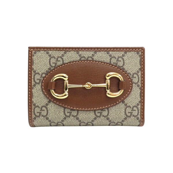 棕色帆布 馬銜扣 1955 扣式 短夾 726846【GUCCI 古馳】 726846