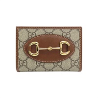 棕色帆布 馬銜扣 1955 扣式 短夾 726846【GUCCI 古馳】 726846