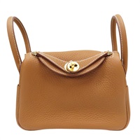 金棕色 Clemence牛皮 Lindy Mini 20 肩背包 G刻 金扣【HERMES 愛馬仕】