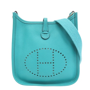 孔雀藍 Clemence牛皮 Evelyne 16 肩背包 A刻【HERMES 愛馬仕】 H069426CC