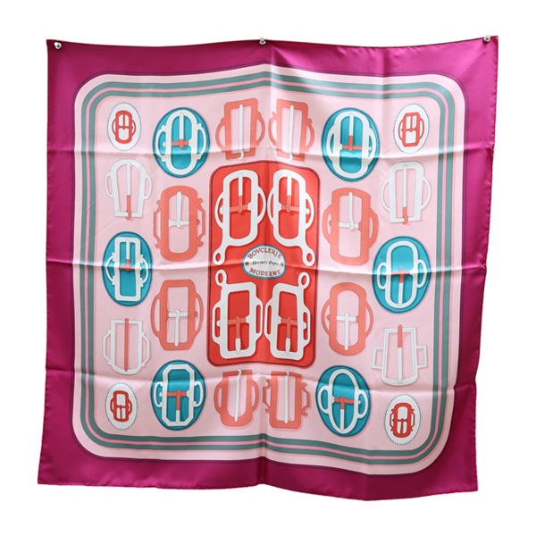 粉色 絲綢 Bouclerie Moderne 方巾 90x90【HERMES 愛馬仕】