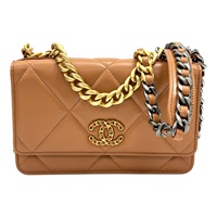 棕色 菱格紋 羊皮 19 WOC 兩用包【CHANEL 香奈兒】 AP0957