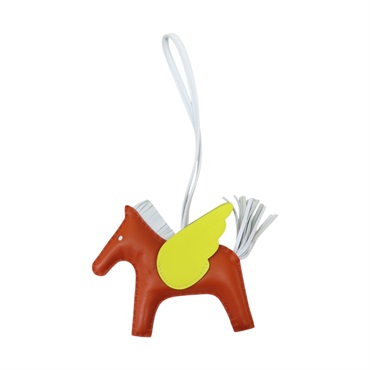 棕/黃色 Agneau milo羊皮 Rodeo Pegase MM 飛馬 吊飾 U刻【HERMES 愛馬仕】