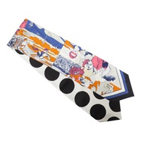 藍/白色 絲綢 Maxi 絲巾【HERMES 愛馬仕】