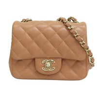 棕色 菱格紋 羊皮 Mini CoCo 肩背包【CHANEL 香奈兒】 A35200