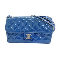 藍色 漆皮 COCO 25 鍊帶 肩背包 銀扣 變色【CHANEL 香奈兒】 A01112
