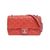 橘色漆皮 Coco Shine Flap 鍊帶 肩背包【CHANEL 香奈兒】
