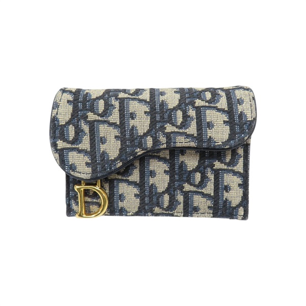 藍色 緹花帆布 Saddle 卡夾 名片夾 S5611CTZQ【Dior 迪奧】 S5611CTZQ