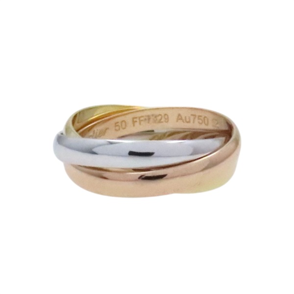18K 三色三金 Trinity 三環戒指 50【Cartier 卡地亞】 B40856150