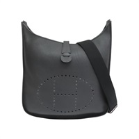 黑色 TC牛皮 Evelyn III 40 肩背包 銀扣 口N刻 【HERMES 愛馬仕】