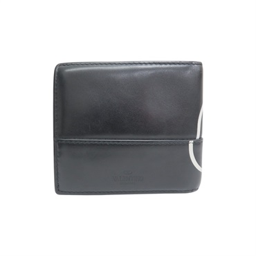 黑色牛皮 LOGO 兩折 短夾 RY0P0654QRZ【Valentino 范倫鐵諾】 RY0P0654QRZ