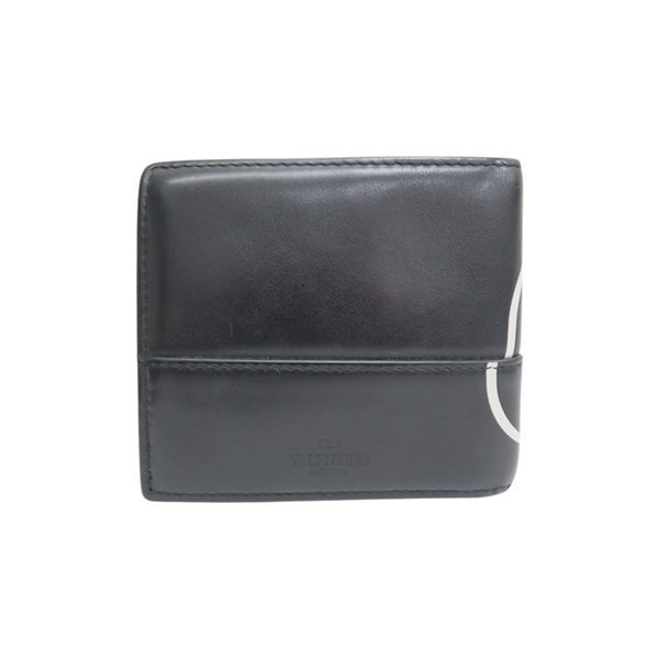 黑色牛皮 LOGO 兩折 短夾 RY0P0654QRZ【Valentino 范倫鐵諾】 RY0P0654QRZ