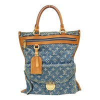 藍色 原花 丹寧 Flat Shopper 手提包【LOUIS VUITTON LV 路易威登】 M95018