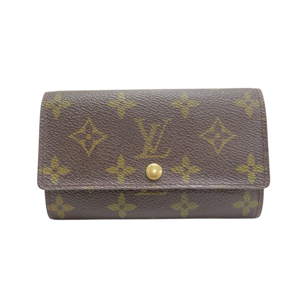棕色 原花帆布 Tresor 扣式中夾【LOUIS VUITTON LV 路易威登】 M61735