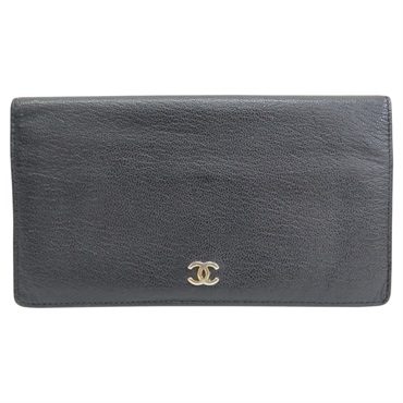 黑色 牛皮 二折長夾【CHANEL 香奈兒】 A46314