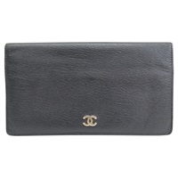 黑色 牛皮 二折長夾【CHANEL 香奈兒】 A46314