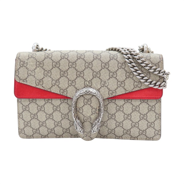 紅色 絨面革 烏木色 帆布 Dionysus 斜背包 肩背包 鍊帶【GUCCI 古馳】 400249