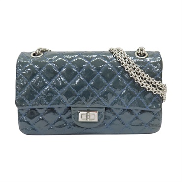 藍色 漆皮 2.55 Reissue Flap Bag 肩背包 A37586 (変色)【CHANEL 香奈兒】 A37586