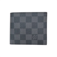 黑色 棋盤格帆布 Marco 二折 短夾【LOUIS VUITTON LV 路易威登】 N63336