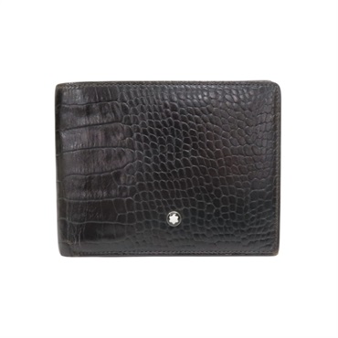 黑色 壓紋 牛皮 短夾【MONTBLANC 萬寶龍】