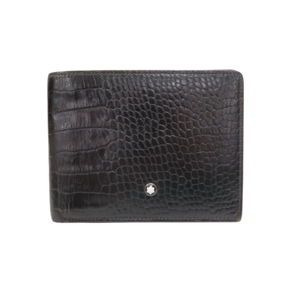 黑色 壓紋 牛皮 短夾【MONTBLANC 萬寶龍】