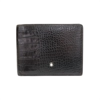 黑色 壓紋 牛皮 短夾【MONTBLANC 萬寶龍】