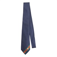深藍色 絲綢 蜜蜂 領帶【GUCCI 古馳】 4565104E002