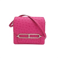 糖果色 鴕鳥皮 Roulis Mini Bag 肩背包 Y刻 銀扣【HERMES 愛馬仕】