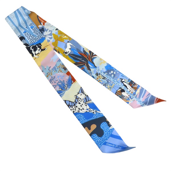 藍色 絲綢 絲巾 En Liberte! Twilly【HERMES 愛馬仕】