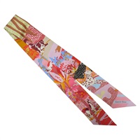 粉/橘色 絲綢  Liberté 絲巾【HERMES 愛馬仕】