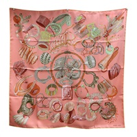 粉色 絲綢 Bracelets de Lumiere 方巾 90x90【HERMES 愛馬仕】