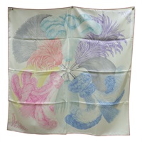 黃色 絲綢 Plumets et Panaches Carre 方巾 90x90【HERMES 愛馬仕】 003851S 10