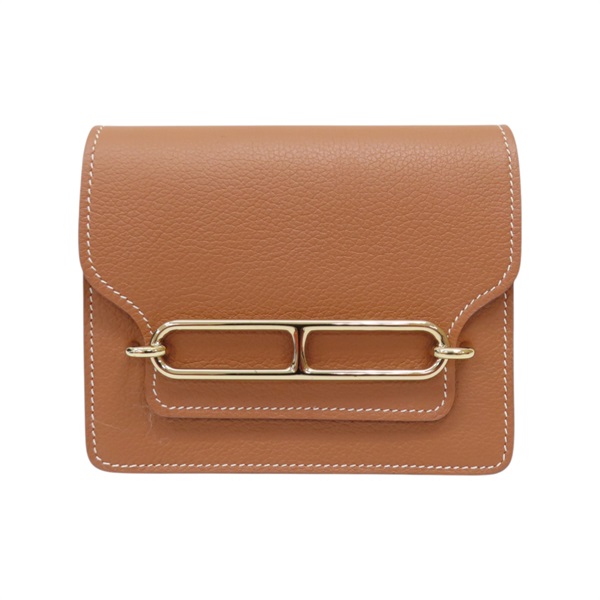 金棕色 Evercolor牛皮 Roulis Slim Wallet 二折短包 U刻 金釦【HERMES 愛馬仕】