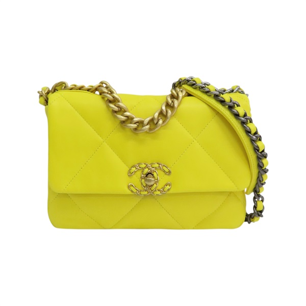 黃色羊皮 19 Matelasse 肩背包 AS1160【CHANEL 香奈兒】 AS1160