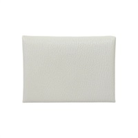 珍珠灰色色 Chevre mysore牛皮 Calvi Duo 卡夾 名片夾 W刻【HERMES 愛馬仕】