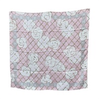 粉色 CC Camellia 絲綢 絲巾 90x90【CHANEL 香奈兒】
