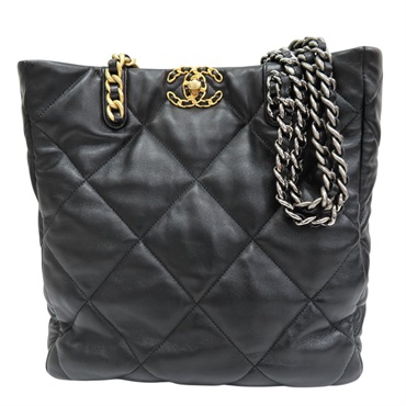 黑色 羊皮 19 肩背包【CHANEL 香奈兒】 AS3519