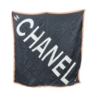 黑色 絲綢 方巾 105x105【CHANEL 香奈兒】