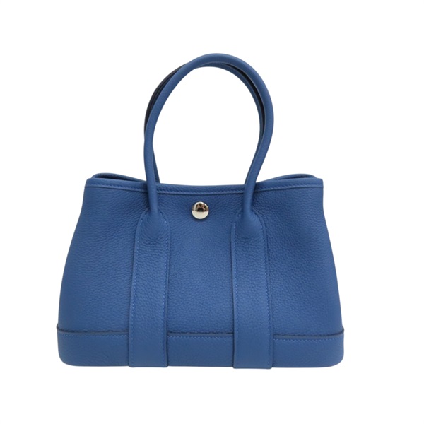 藍色 Negonda牛皮 Garden Party Mini 手提包 K刻 銀扣【HERMES 愛馬仕】