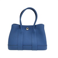 藍色 Negonda牛皮 Garden Party Mini 手提包 K刻 銀扣【HERMES 愛馬仕】