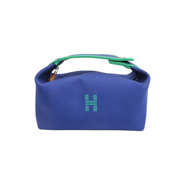藍色帆布 Bride-a-Brac 化妝 手拿包 H104222M【HERMES 愛馬仕】 H104222M