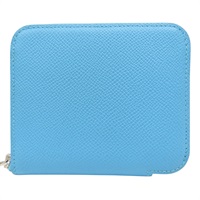 北方藍 Epsom牛皮 Silk In Compact 拉鍊 零錢包 C刻【HERMES 愛馬仕】