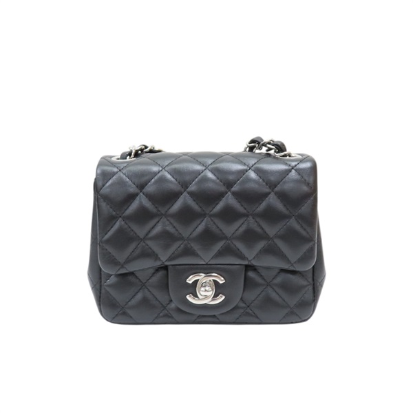 黑色 菱格紋 羊皮 Mini Coco 17 鍊帶 肩背包【CHANEL 香奈兒】 A35200