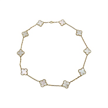 18K黃金 珍珠母貝 Vintage Alhambra 10P 項鍊【Van Cleef ＆ Arpels 梵克雅寶】 VCARA42800